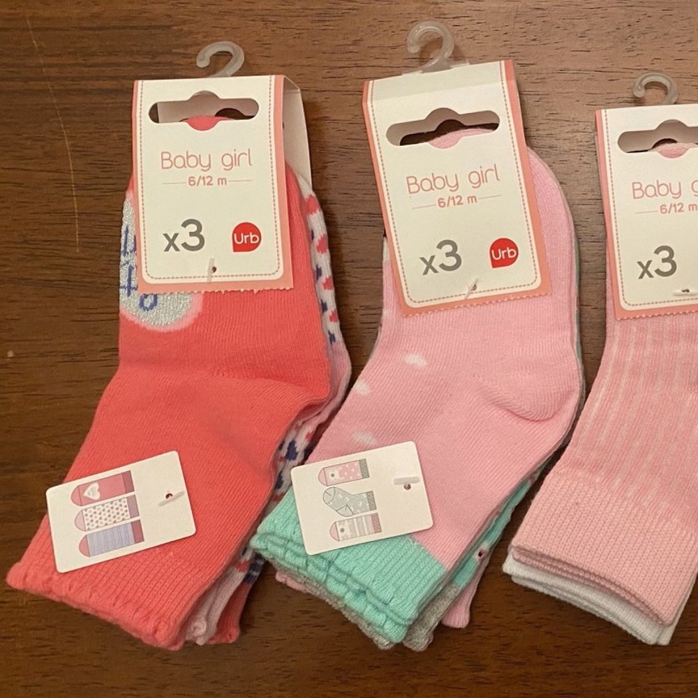BRAND NEW Baby Girl Up To 6 Months Socks Bundles